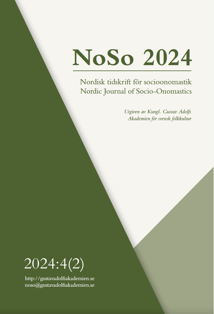 					Visa Vol 4 Nr 2 (2024): Nordisk tidskrift för socioonomastik
				