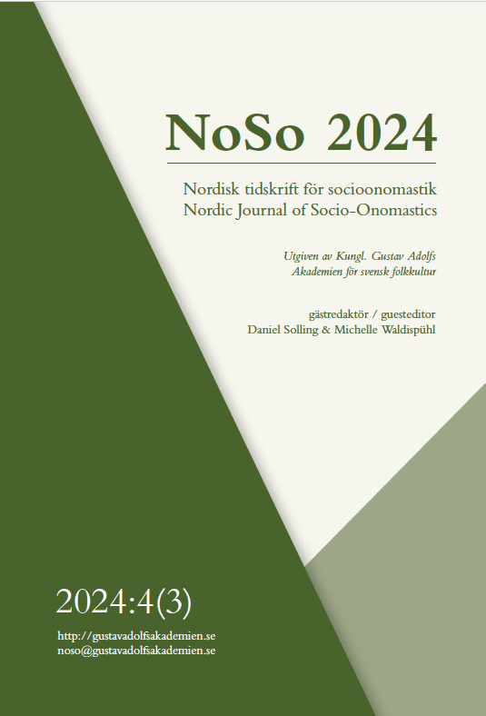 					View Vol. 4 No. 3 (2024): Nordic Journal of Socio-Onomastics
				