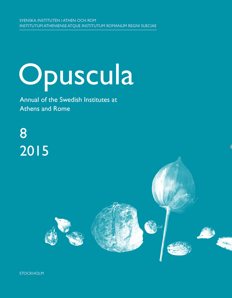 Front cover of Opuscula 8, 2015