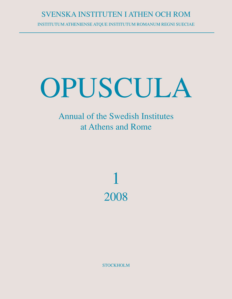 Front cover of Opuscula 1, 2008
